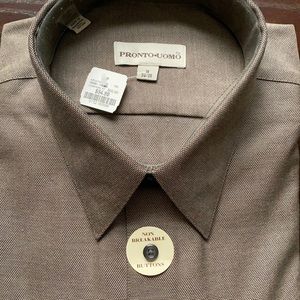 Men’s Button up Dress Shirt. Light Brown
